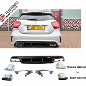 Diffuser geschikt voor A-Klasse W176 | A45 AMG Style | 15-18 | Hoogglans Zwart |