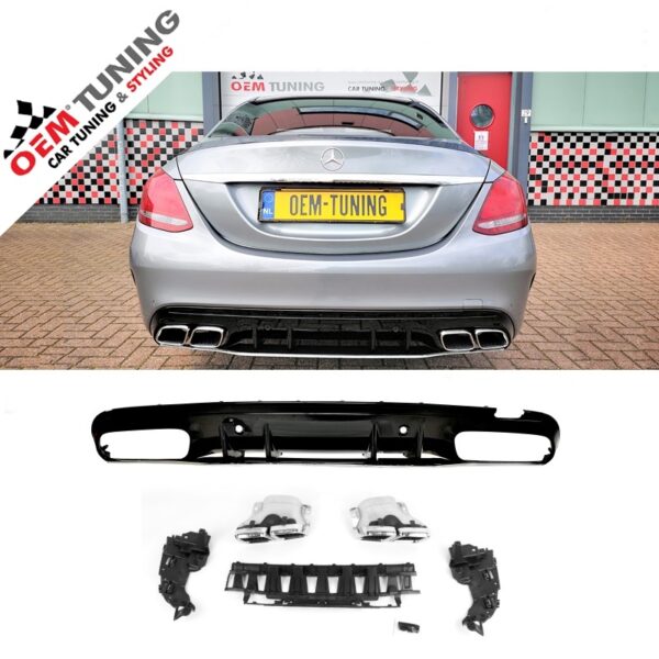 C63 AMG Look Diffuser for Mercedes Benz C-Class W205 