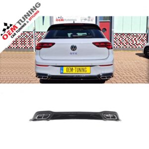 Diffuser geschikt voor Golf 8 | R-line Look | Hoogglans zwart | chrome sierstukken