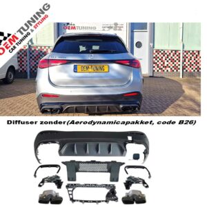 Diffuser geschikt voor GLC X254 SUV | GLC63 AMG Style | 2022-2026 | ZONDER Aero
